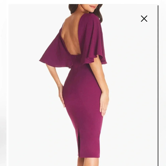 Dress the Population Louisa Butterfly Sleeve Cocktail Dress size large NEW - Picture 4 of 14